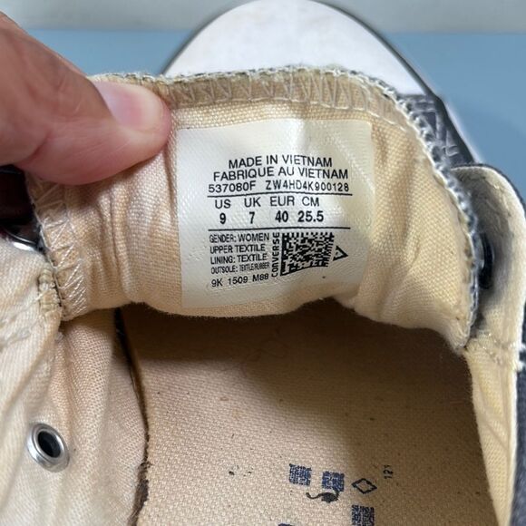 Converse Blue-Gray Elastic Heel Low-Top Sneakers Size 9 - Picture 6 of 8